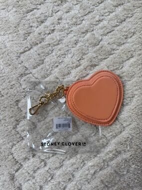 NEW Stoney Clover Heart Bag Charm, Peach